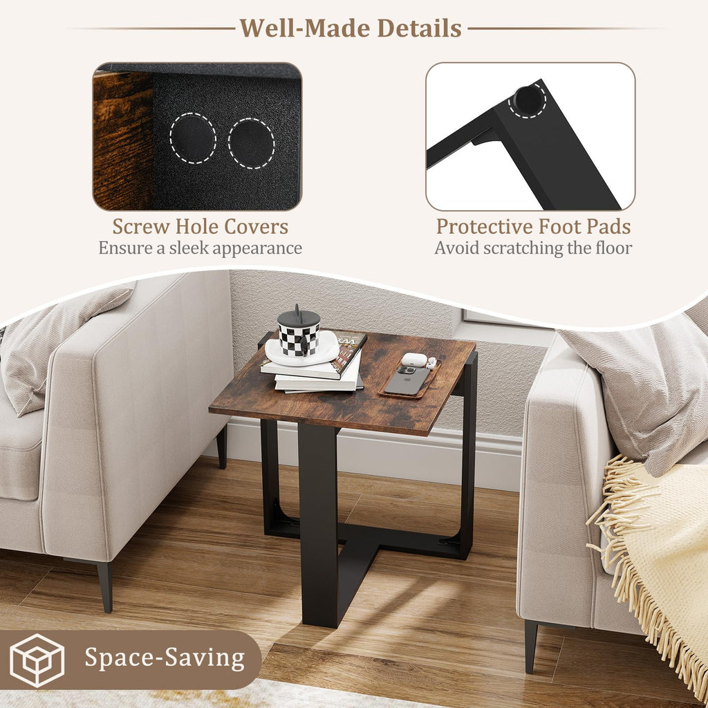 Set of 2 Square Wood Side Tables Y678503