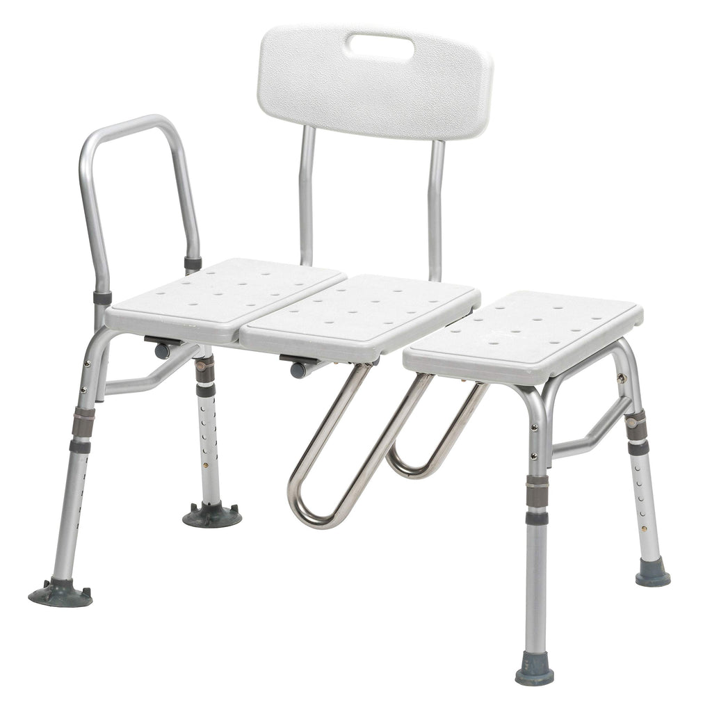 Adjustable Height White Tub Transfer Bench W6909