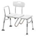 Adjustable Height White Tub Transfer Bench W6909