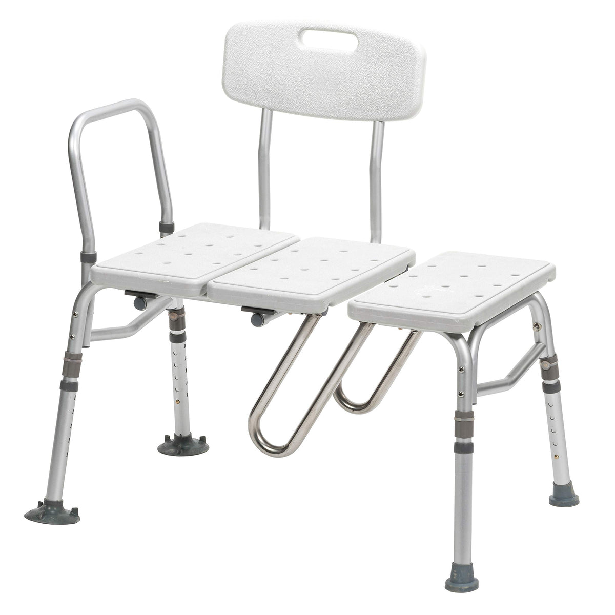 Adjustable Height White Tub Transfer Bench W6909