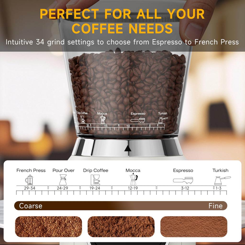 Conical Burr Coffee Grinder, 34 Settings P880004