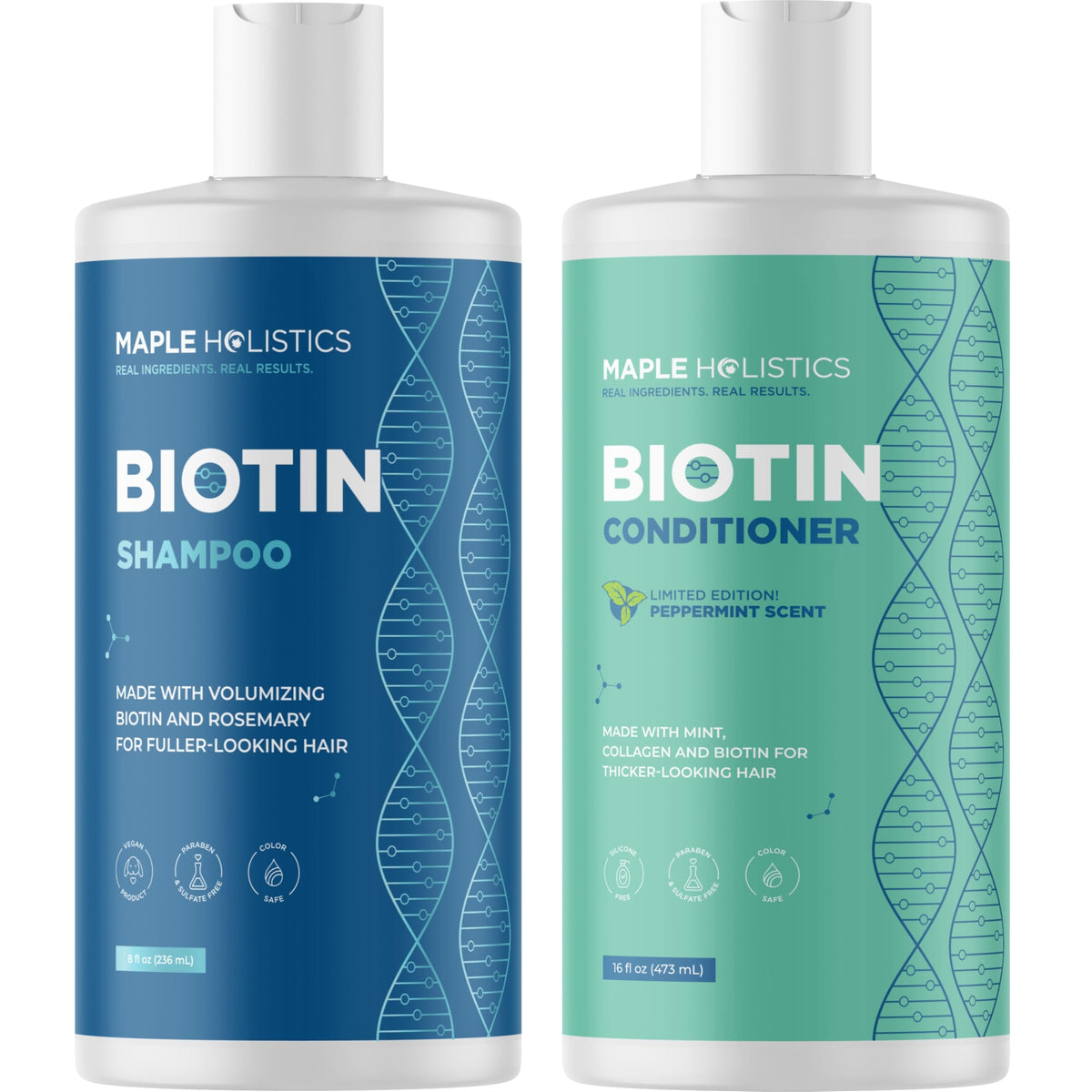 Sulfate Free Biotin Rosemary Peppermint Shampoo and Conditioner Set L22210