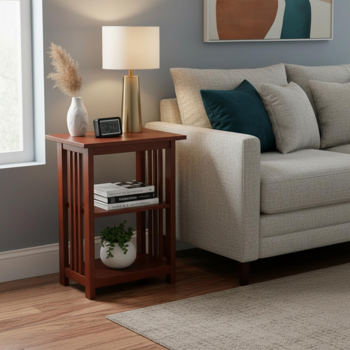 Cherry 3-Tier End Table O86092