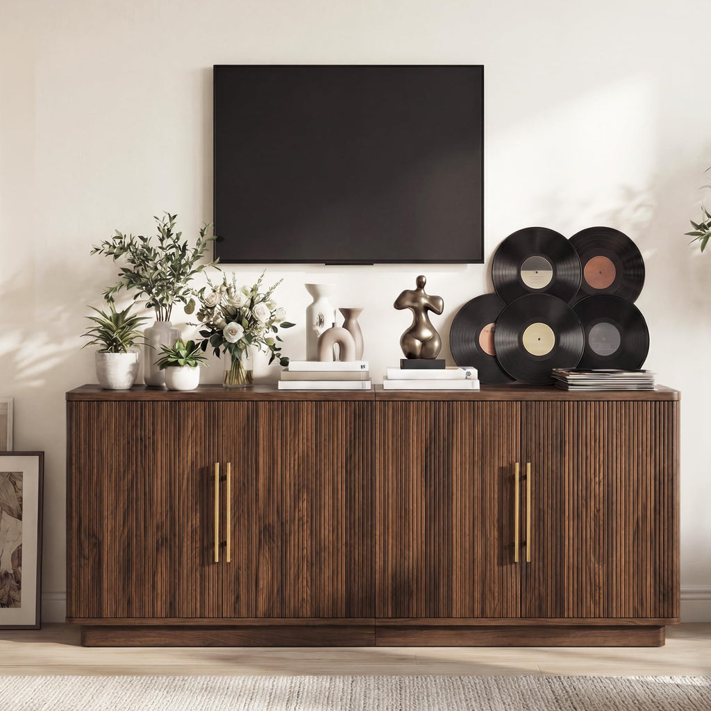 70" TV Stand with 4 Fluted Doors H573522