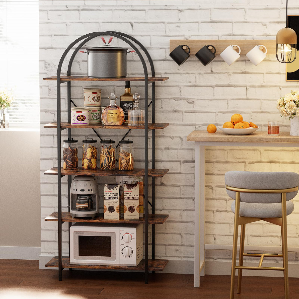 5 Tier Arched Bookshelf U811
