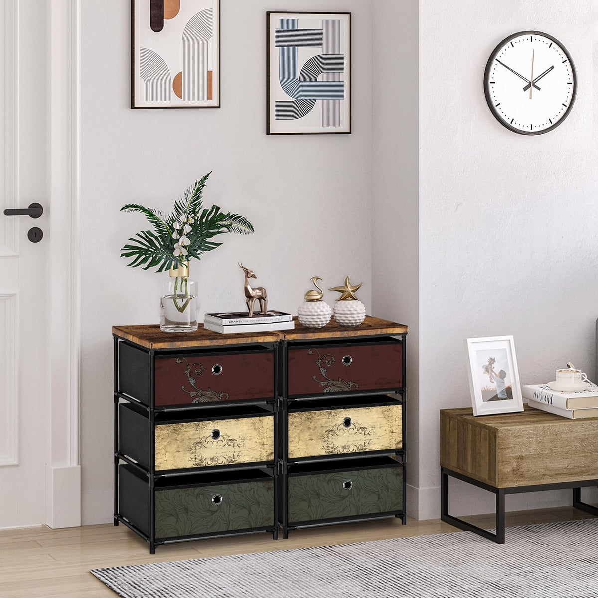 3 Drawer Fabric Nightstand O993