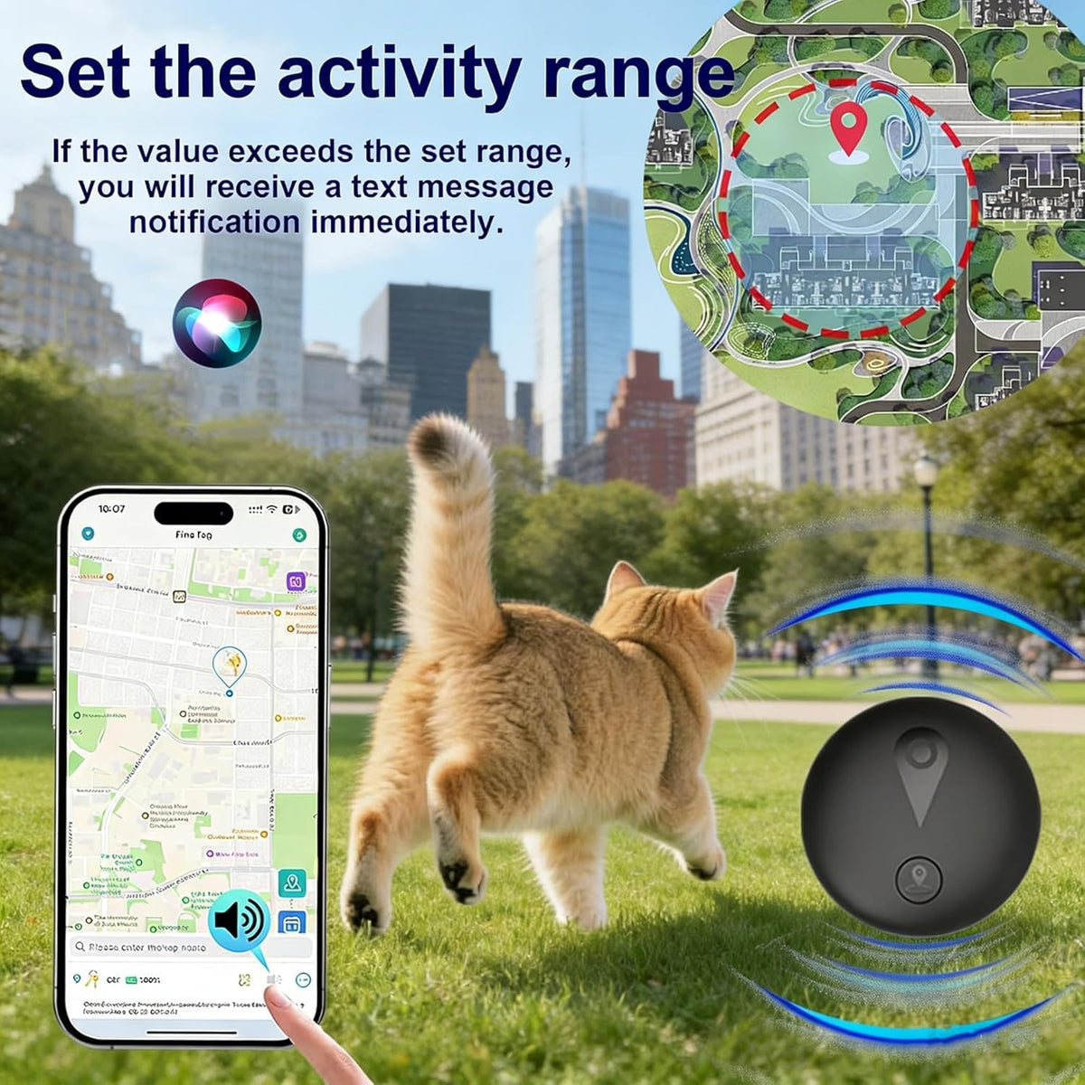 GPS Tracker for Dogs, Smart Collar with Real-Time Locator with Holder U32631