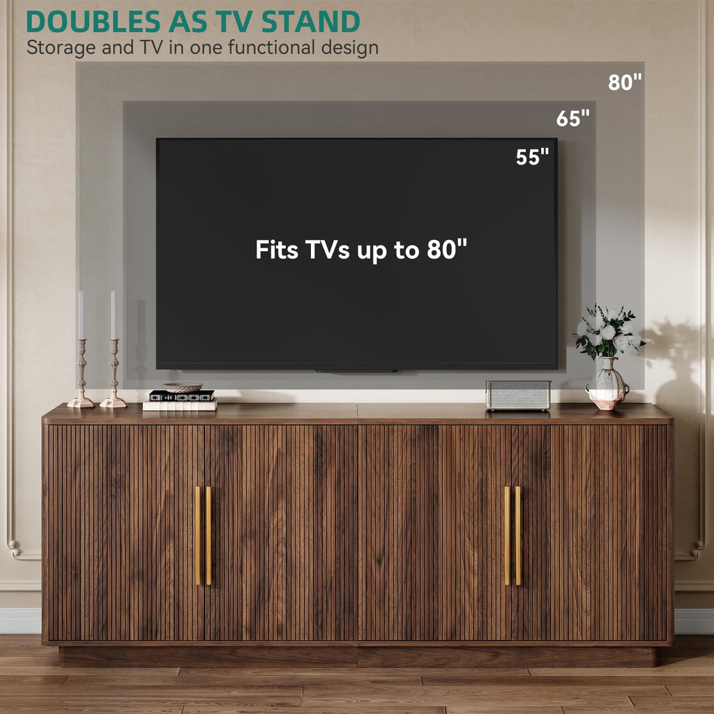 70" TV Stand with 4 Fluted Doors H573522