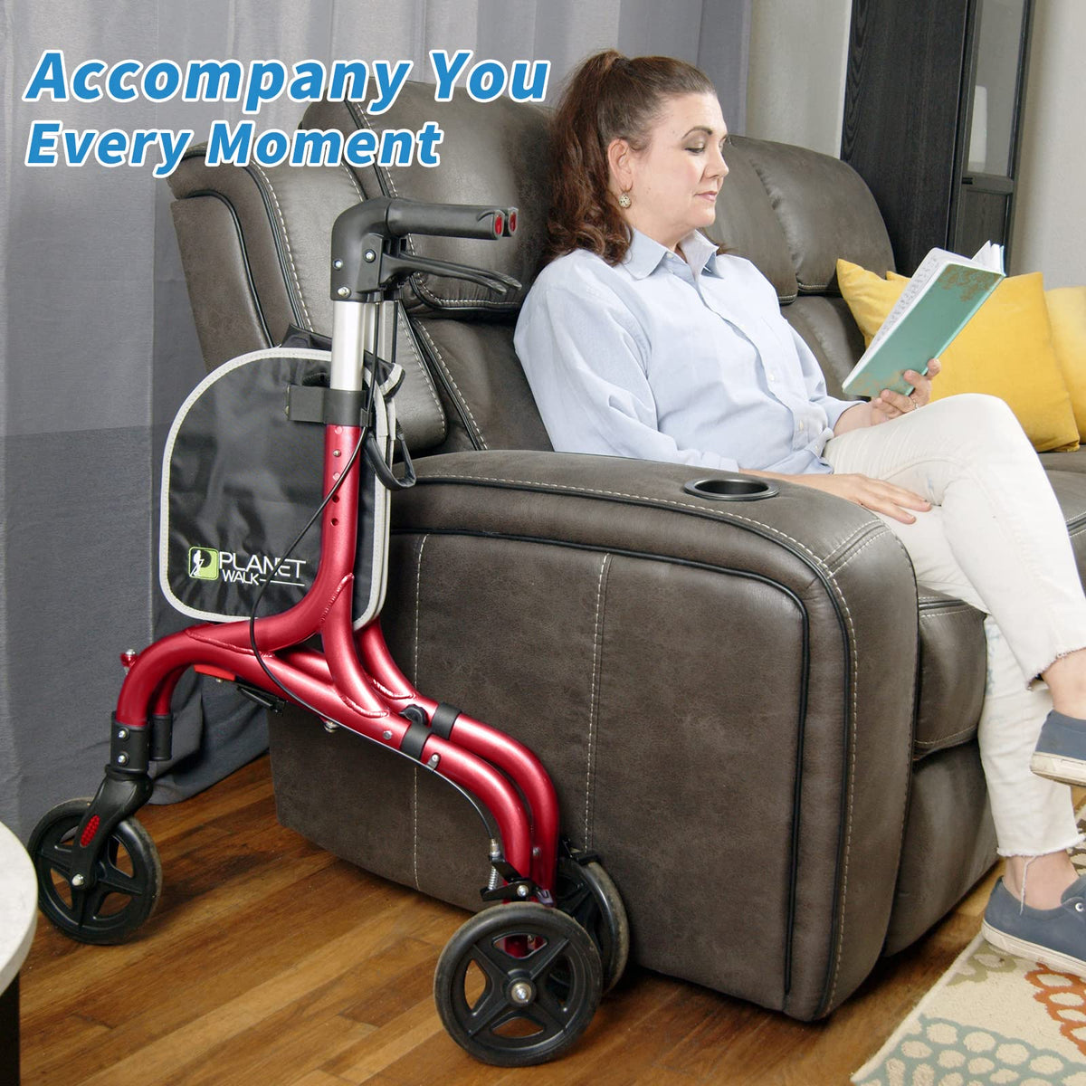 3 Wheel Foldable Aluminum Rollator Walker J8514