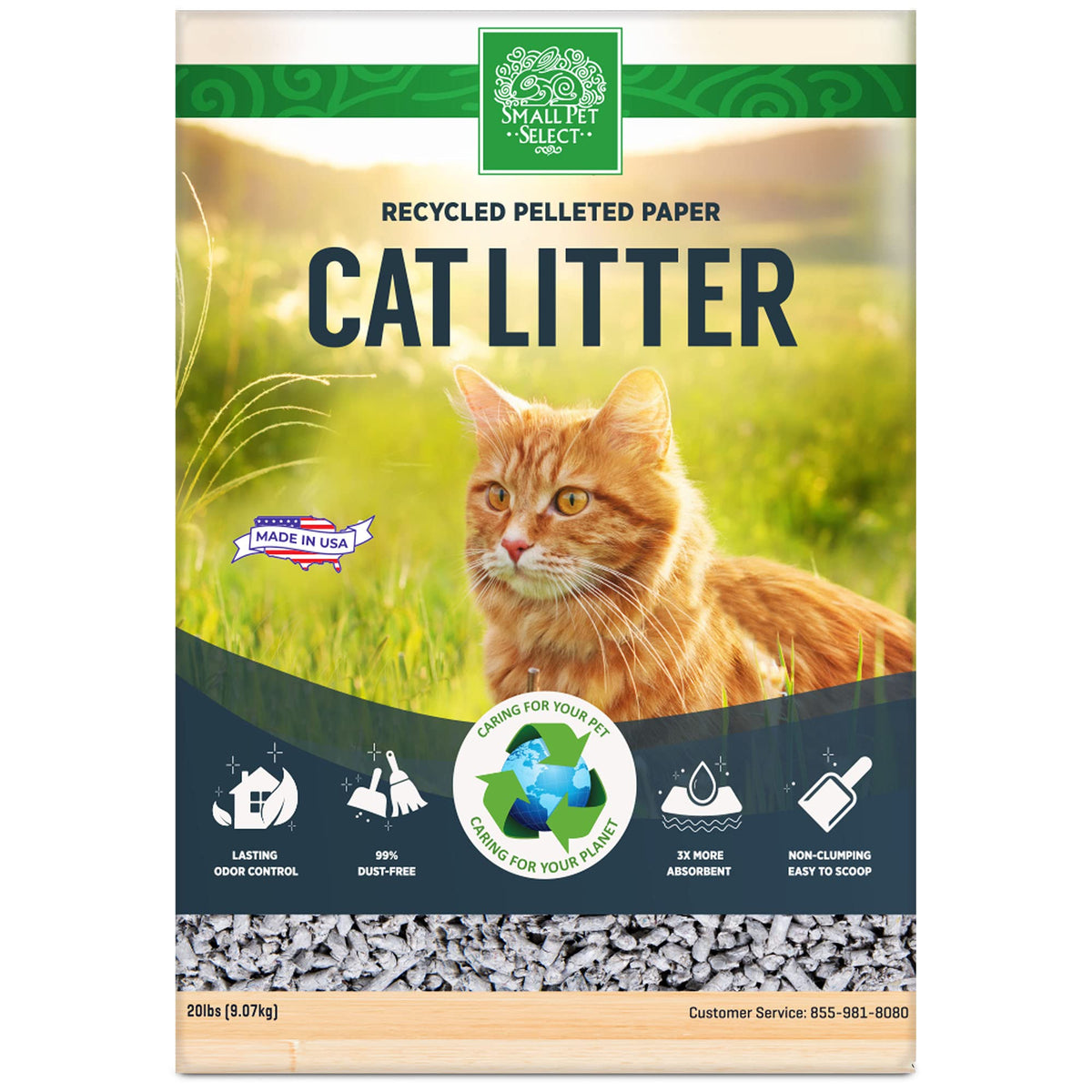 Recycled Paper Cat Litter, Non-Clumping, 20 lb L361