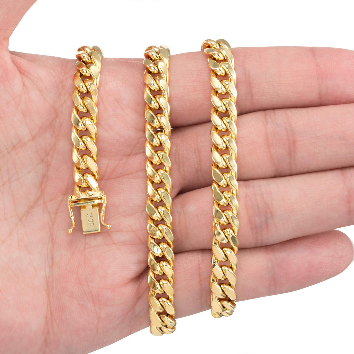 10k Yellow Gold Cuban Link Chain Necklace H990