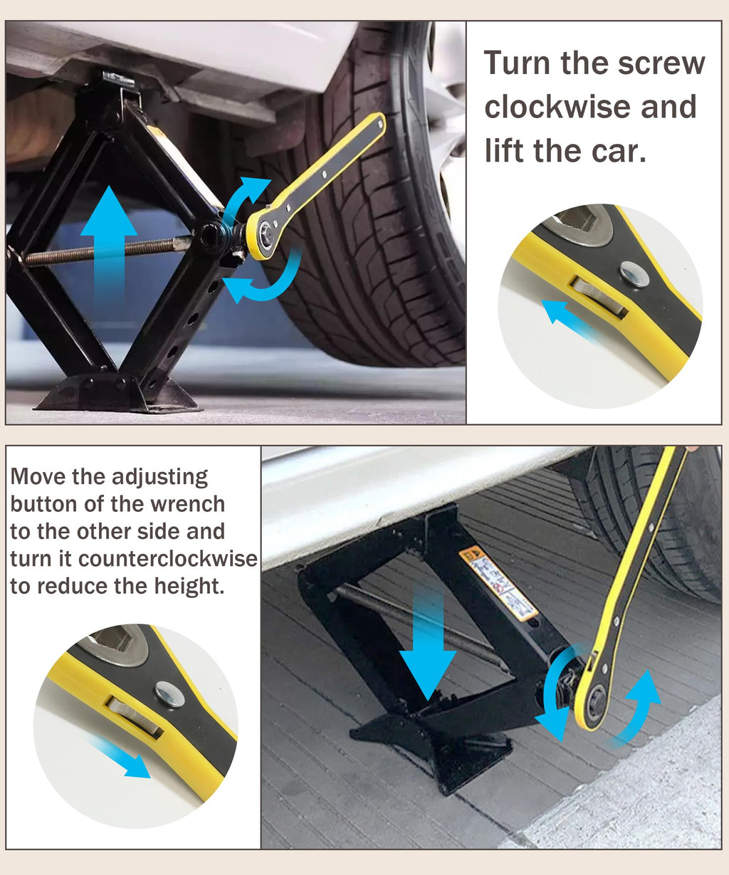 2 Ton Scissor Jack Lift with Lug Wrench V6512