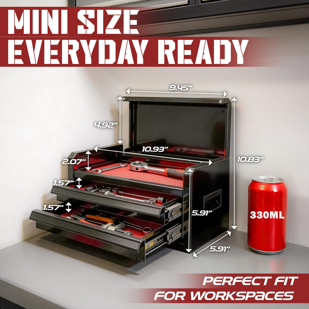 Black 2 Drawer Steel Tool Box Q864371