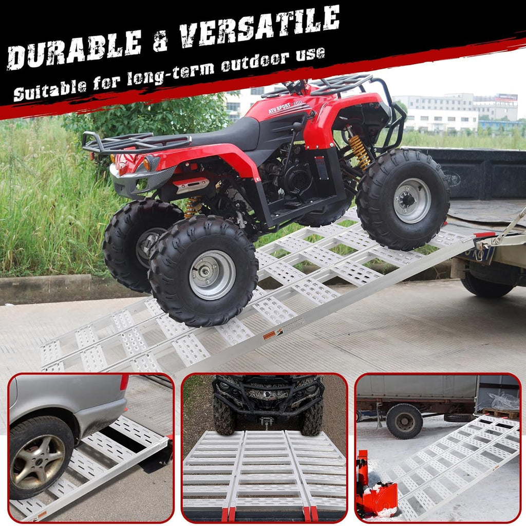 Aluminum Tri-Fold Ramp with Treads 76"x50" V530