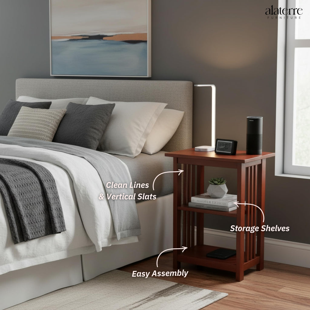 Cherry 3-Tier End Table O86092