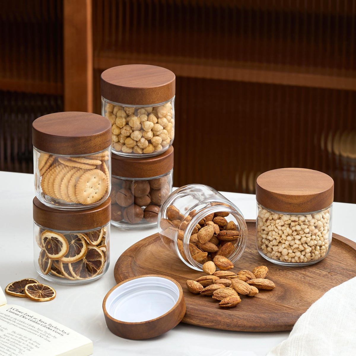 12 oz Glass Jars with Lids 6 Pack O494884