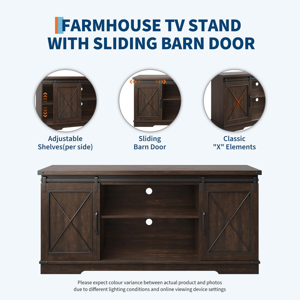 59" Brown Farmhouse TV Stand R8222