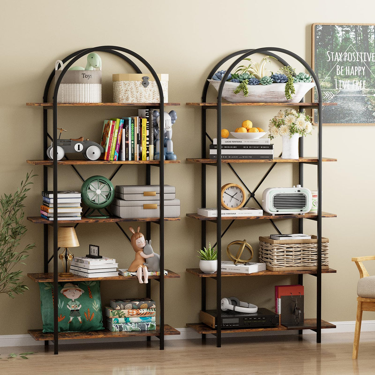 5 Tier Arched Bookshelf U811