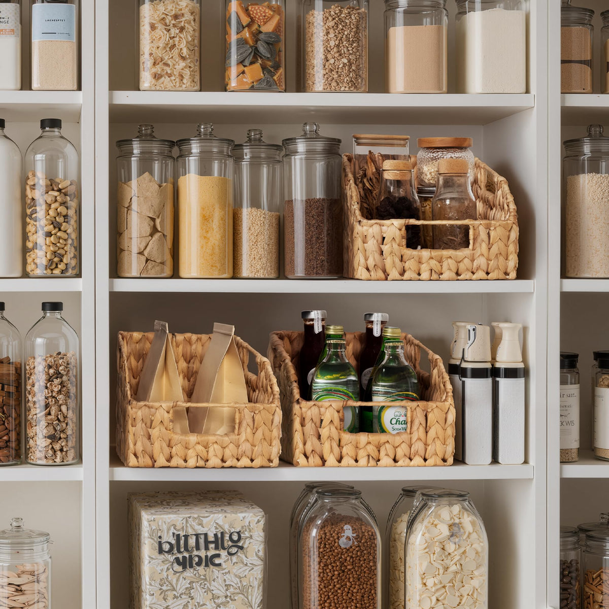 Wicker Storage Baskets with Built-in Handles, 2 Pack K5015