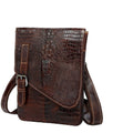Genuine Leather Crocodile Embossed Mini Messenger Bag E297478