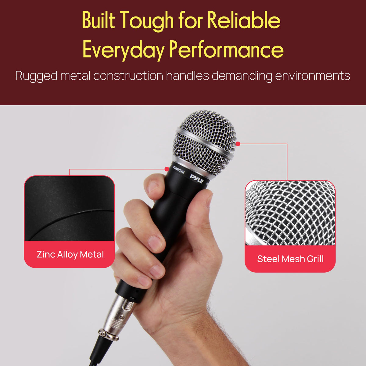 Dynamic Cardioid XLR Microphone with Built-in Pop Filter S202