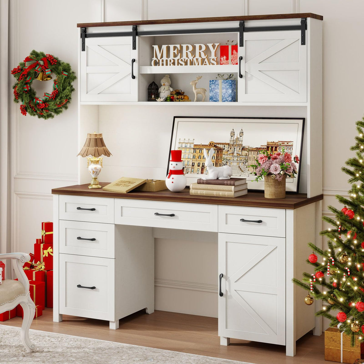 67" H Executive Desk with File Drawer V21775