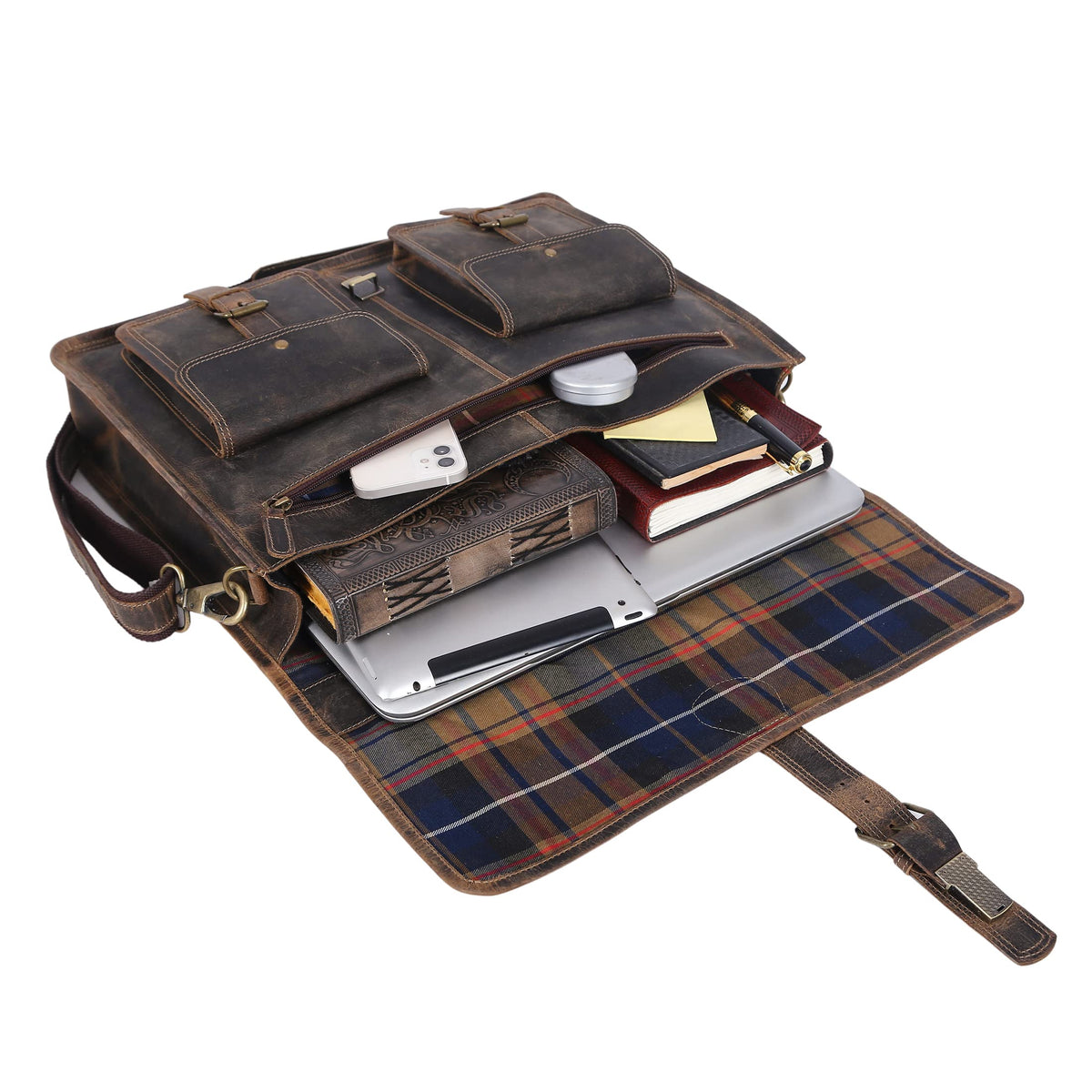 18 Inch Leather Laptop Messenger Bag U963