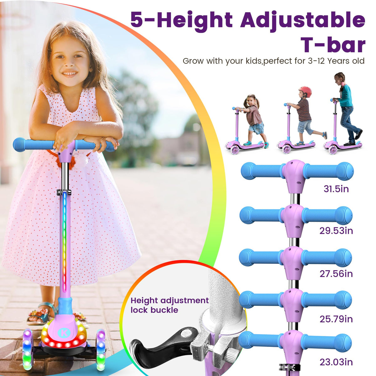3 Wheel Foldable Kids Scooter Y651