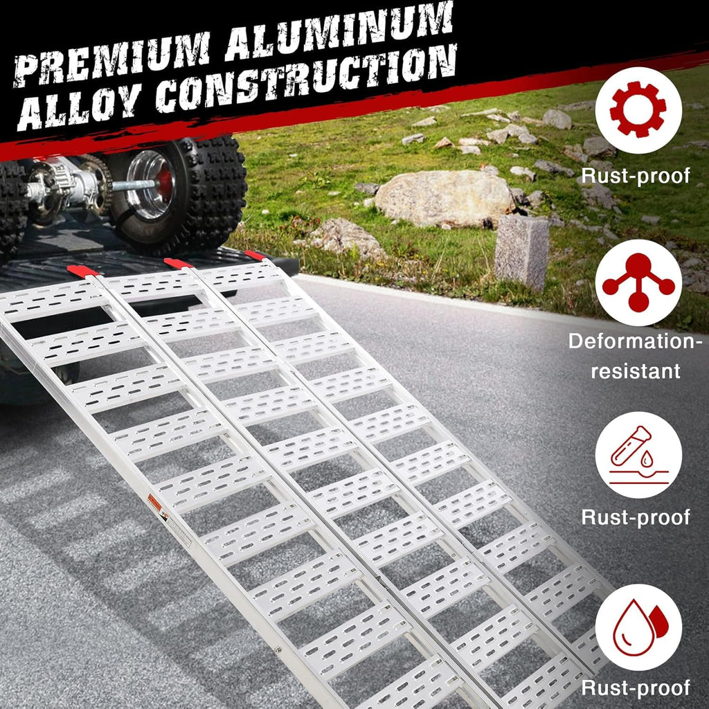 Aluminum Tri-Fold Ramp with Treads 76"x50" V530
