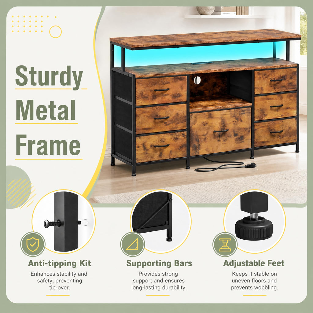 Dresser TV Stand with 7 Drawers A88779
