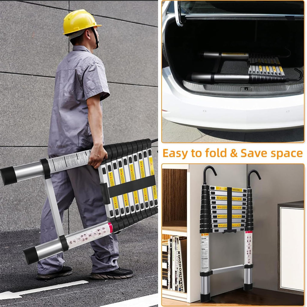10.5ft Aluminum Telescoping Ladder 330 lbs Capacity K568028