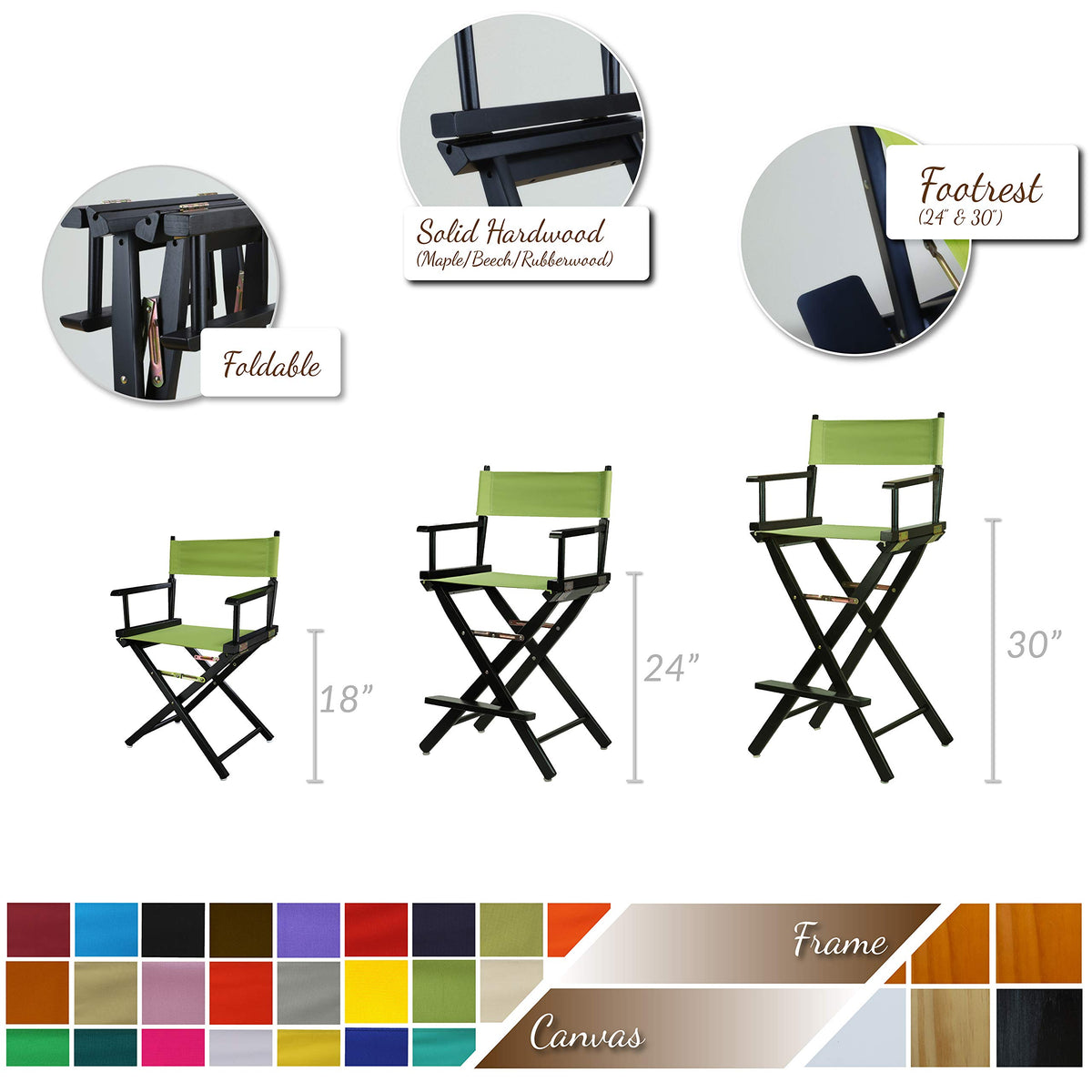 White Frame-Gold Canvas Director Chair A78917