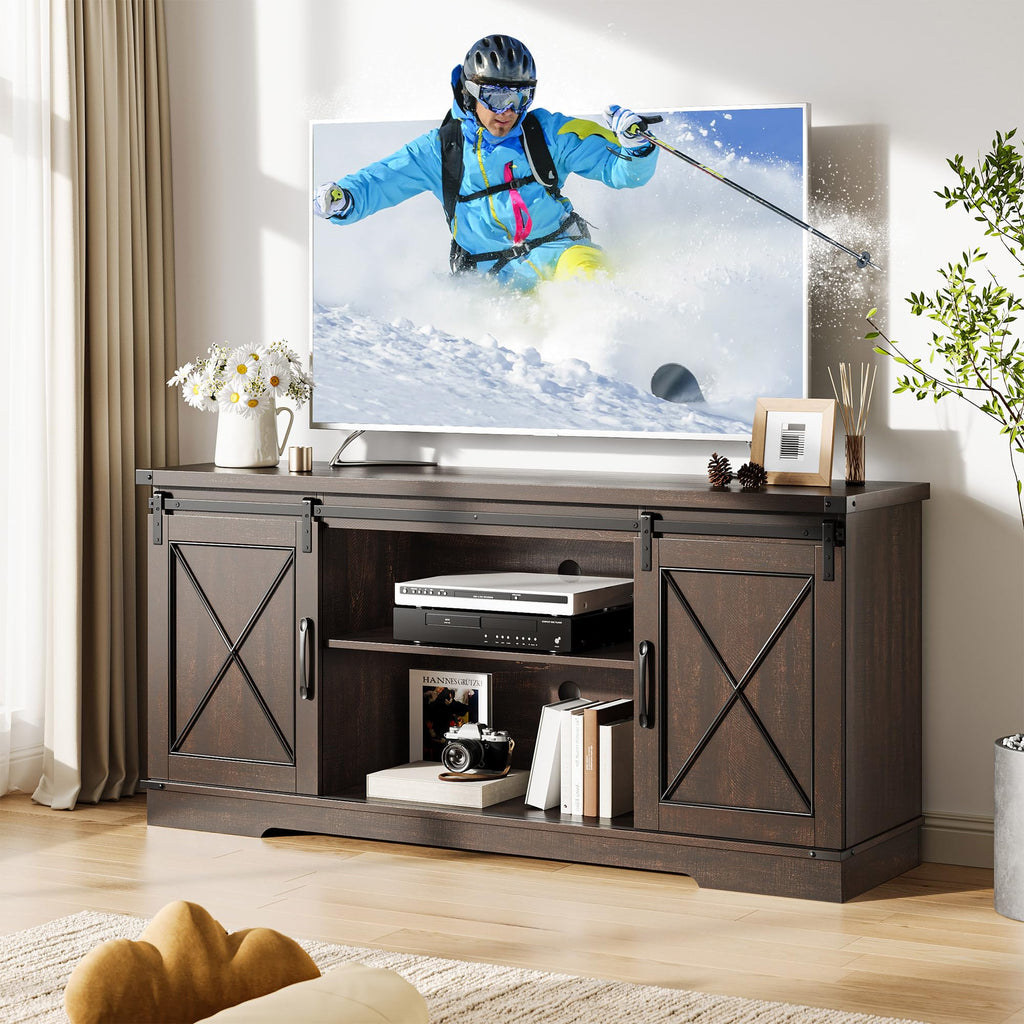 59" Brown Farmhouse TV Stand R8222