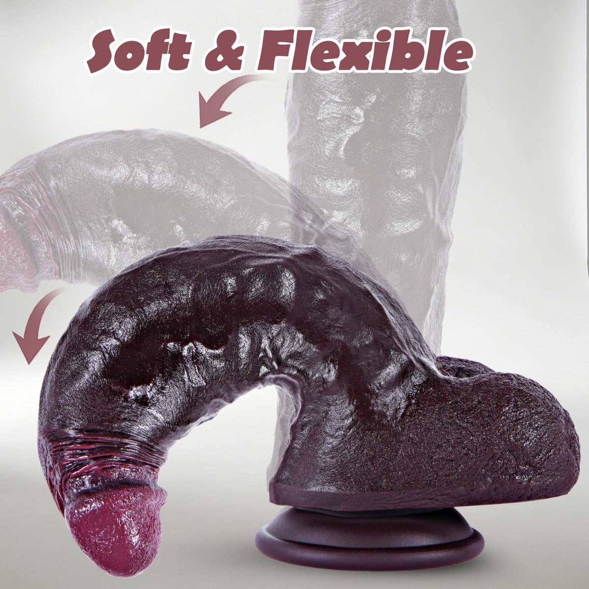9.7" Dual Density Black Dildo with Suction Cup I595983