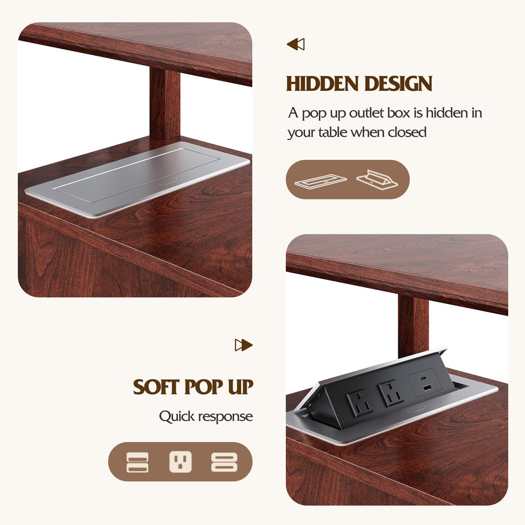 End Table with Charging Station & 2 Drawers V201