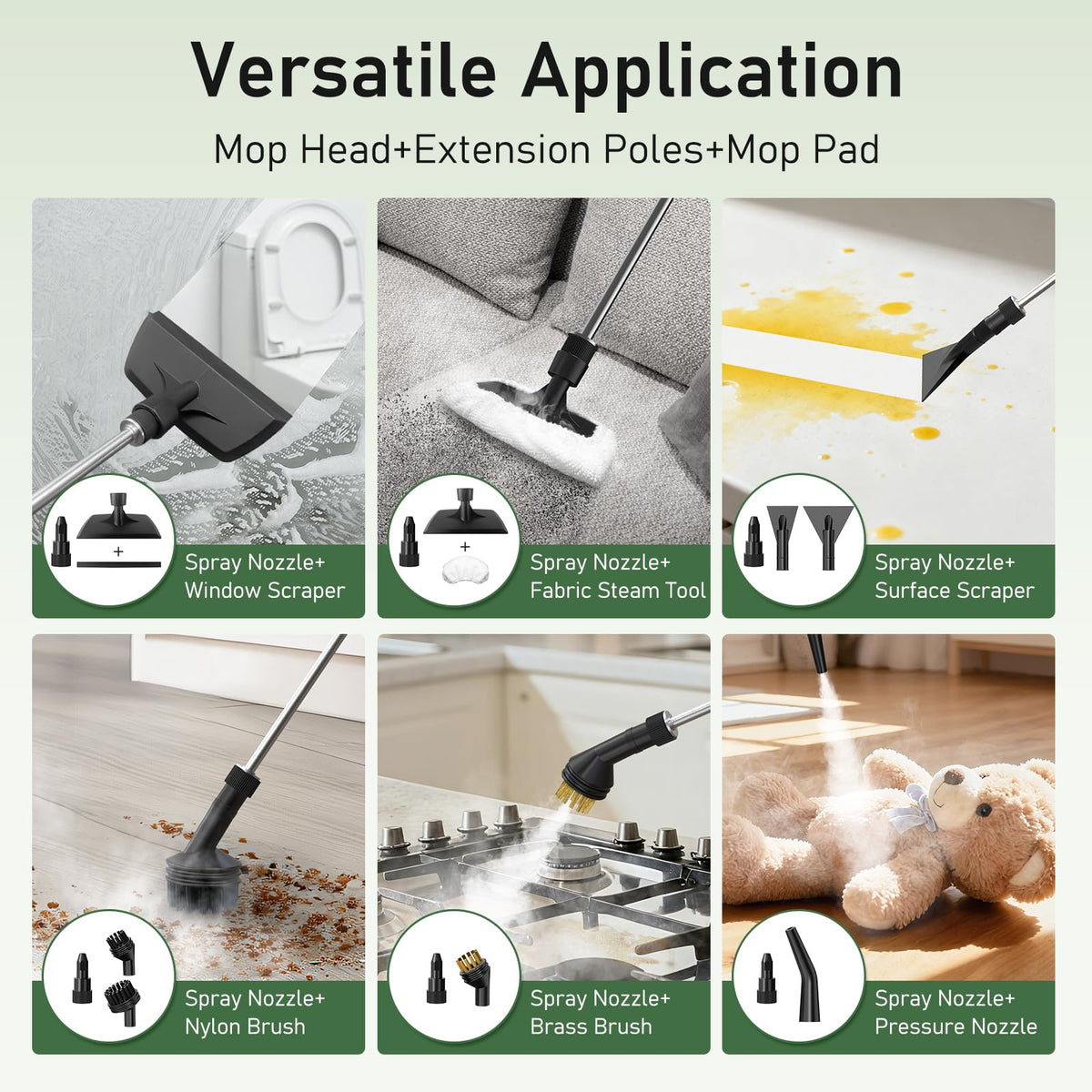 14 IN 1 Steam Cleaner Mop, Handheld Steamer, 1.6L Tank Q862