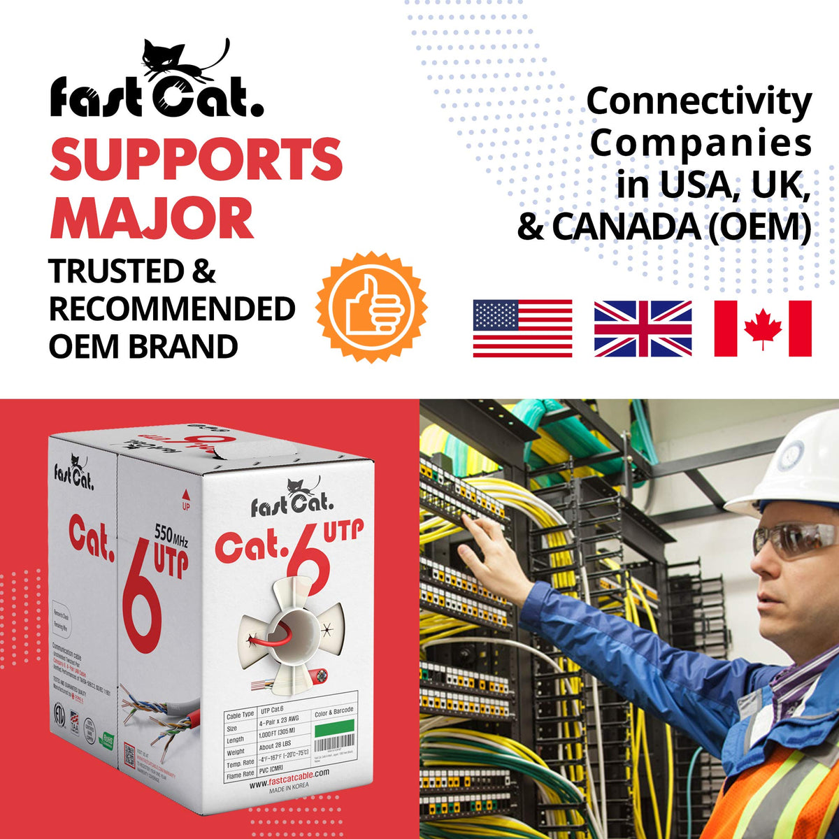 Cat 6 Ethernet Cable 1000ft Blue 23 AWG CMR Solid Bare Copper A6183