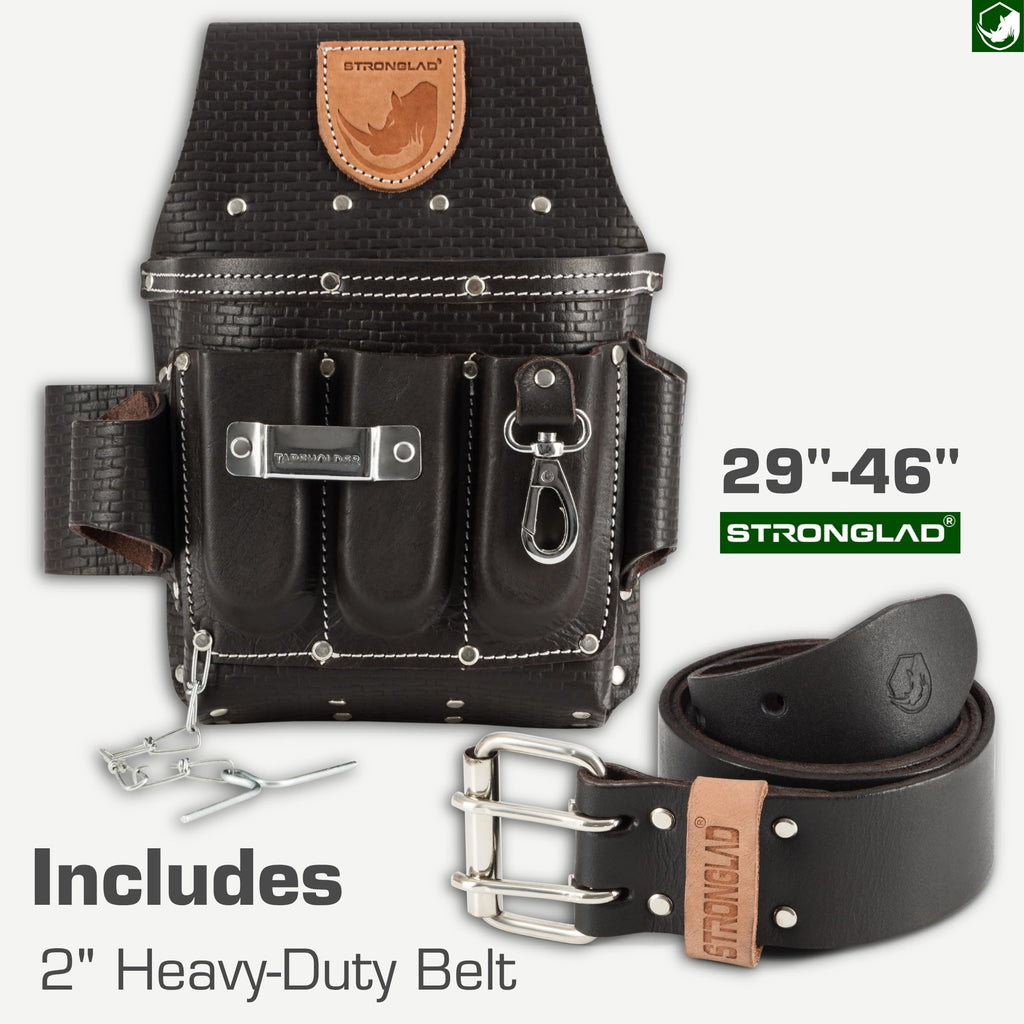 Heavy Duty 13-Pocket Top Grain Leather Tool Belt O2952