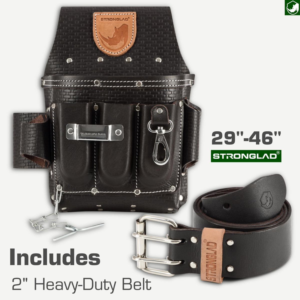 Heavy Duty 13-Pocket Top Grain Leather Tool Belt O2952
