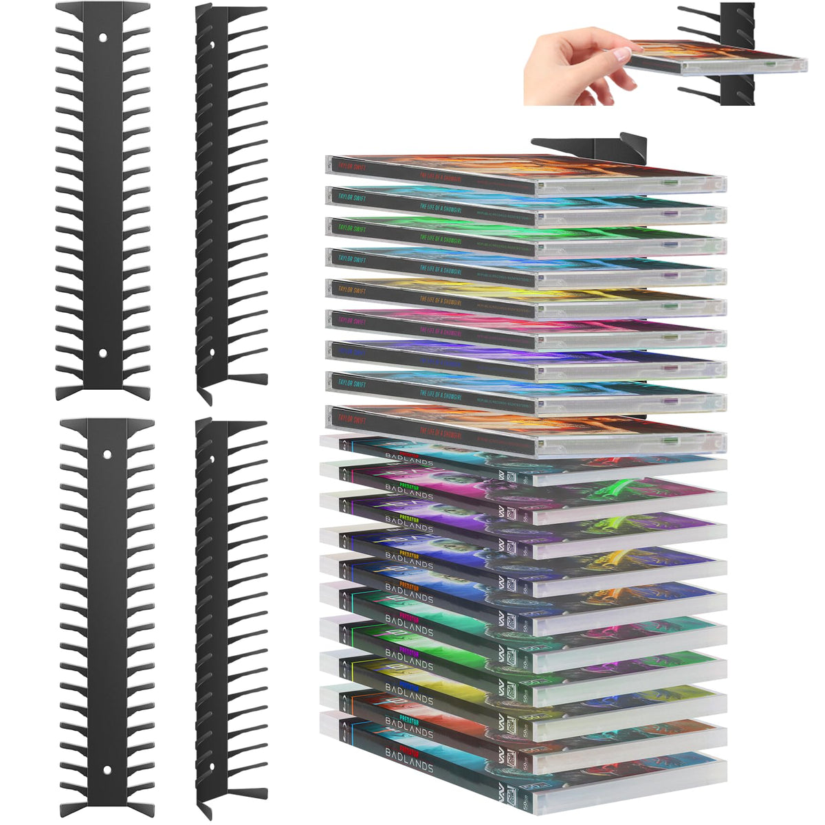 4 Pack Wall Mount Metal DVD Shelf P272904