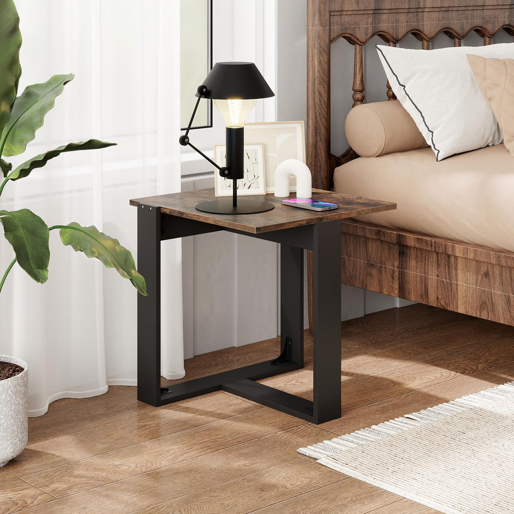 Set of 2 Square Wood Side Tables Y678503