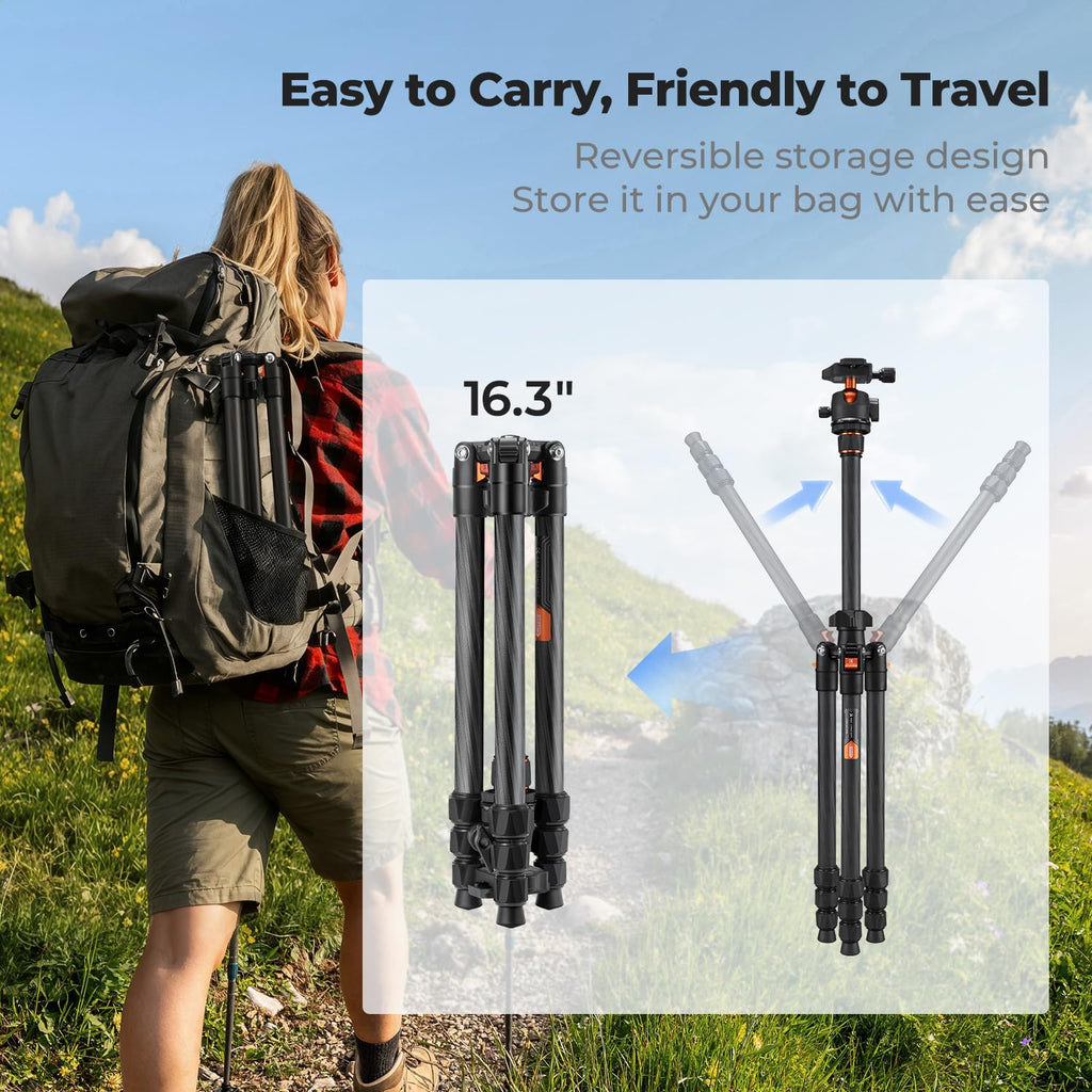 Carbon Fiber Camera Tripod with Ball Head C617