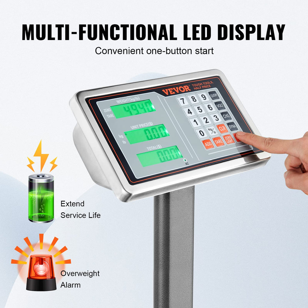 660 lbs Stainless Steel Digital Platform Scale K60574