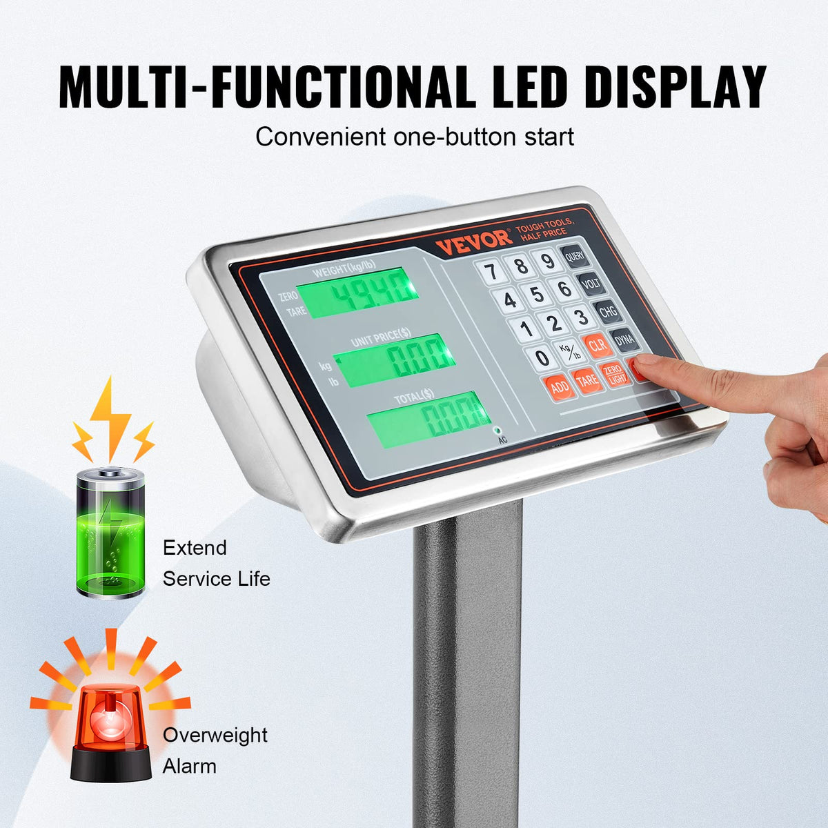 660 lbs Stainless Steel Digital Platform Scale K60574