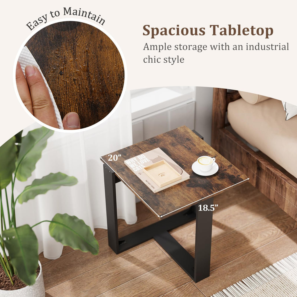 Set of 2 Square Wood Side Tables Y678503