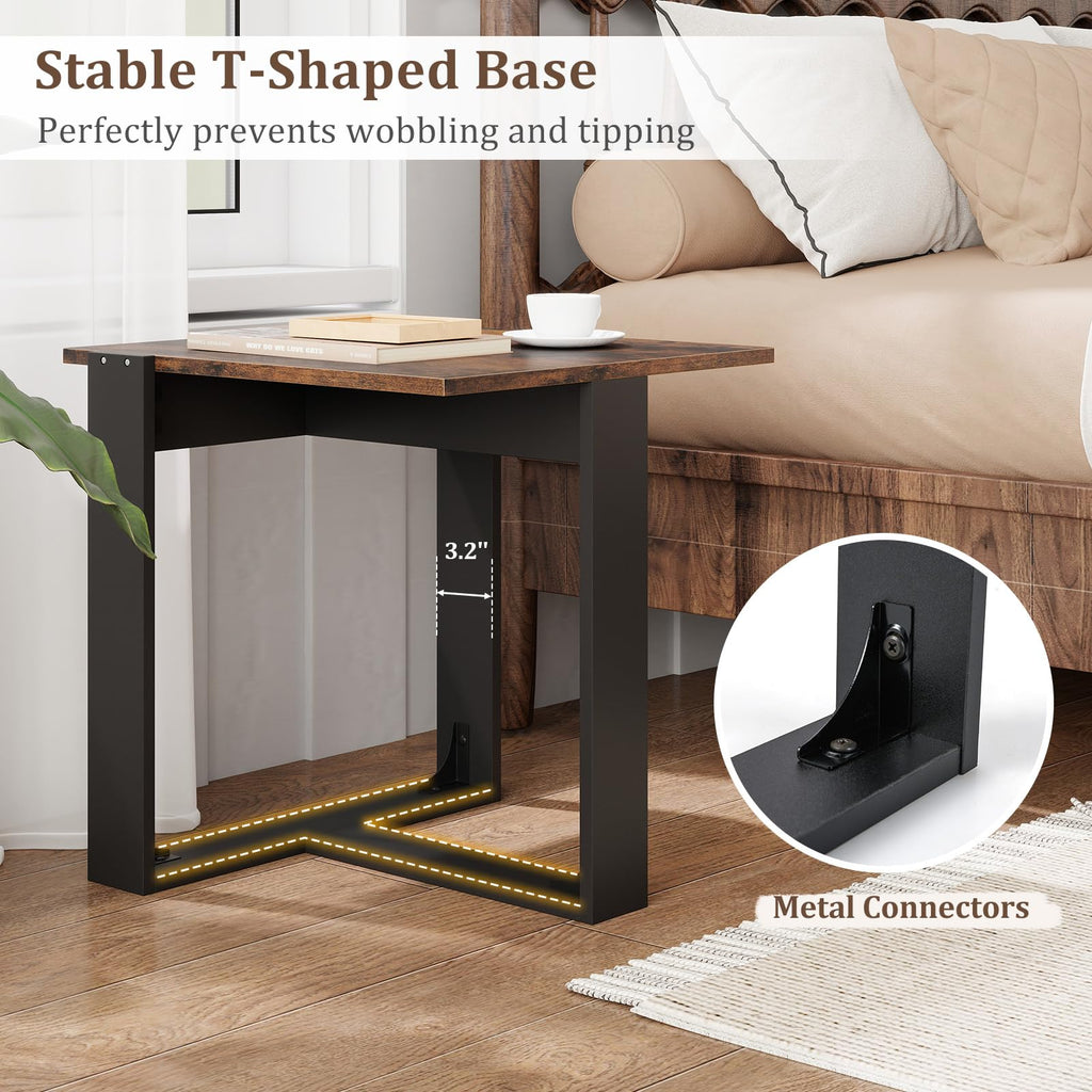 Set of 2 Square Wood Side Tables Y678503