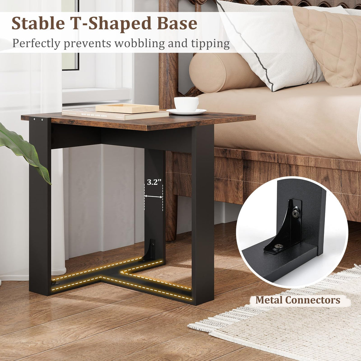 Set of 2 Square Wood Side Tables Y678503
