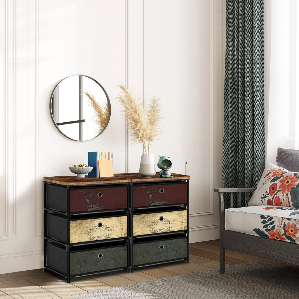 3 Drawer Fabric Nightstand O993