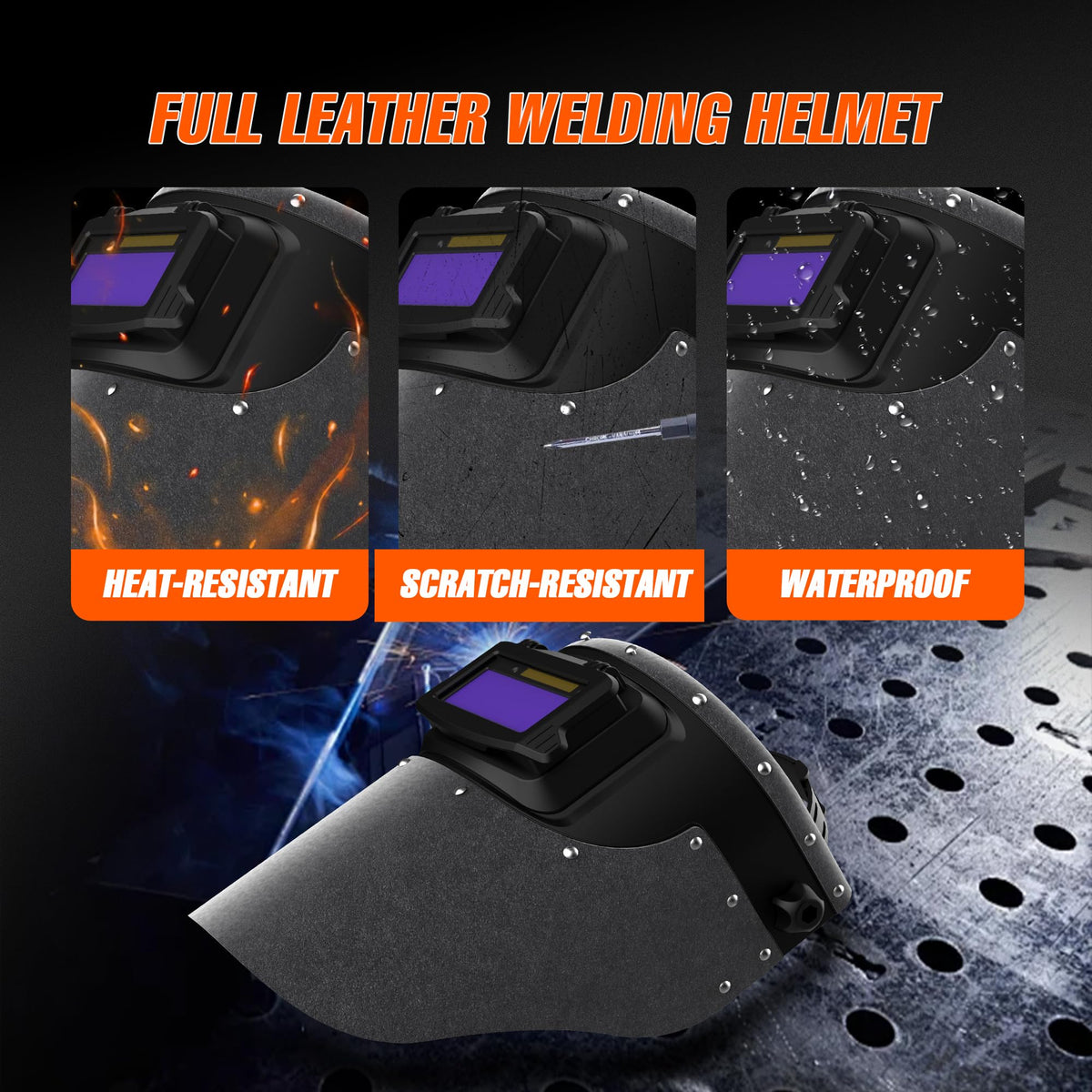 Leather Auto Darkening Welding Helmet U95096