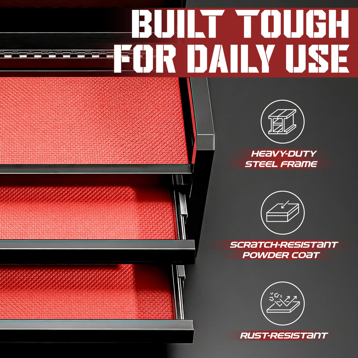Black 2 Drawer Steel Tool Box Q864371